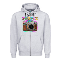 Heather Grey i shoot people tie dye gemstone vintage camera Zipper Hoodie - FaDigitalArtStudio