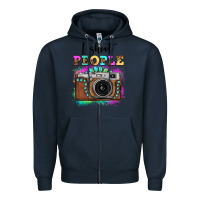Navy i shoot people tie dye gemstone vintage camera Zipper Hoodie - FaDigitalArtStudio