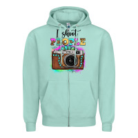 Seafoam i shoot people tie dye gemstone vintage camera Zipper Hoodie - FaDigitalArtStudio