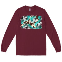 Burgundy Cowhide Background Western Long Sleeve Tee - texasbilliewilder