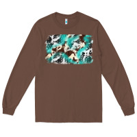 Chestnut Cowhide Background Western Long Sleeve Tee - texasbilliewilder