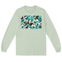 Matcha Cowhide Background Western Long Sleeve Tee - texasbilliewilder
