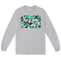 Moon Dust Cowhide Background Western Long Sleeve Tee - texasbilliewilder