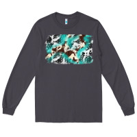 Smoke Cowhide Background Western Long Sleeve Tee - texasbilliewilder