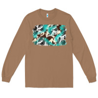 Toasted Coconut Cowhide Background Western Long Sleeve Tee - texasbilliewilder