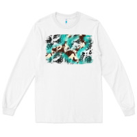 White Cowhide Background Western Long Sleeve Tee - texasbilliewilder
