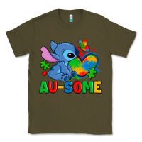 Army Green ausome stitch autism Classic Tee - Zillion Design Studio