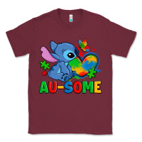 Burgundy ausome stitch autism Classic Tee - Zillion Design Studio