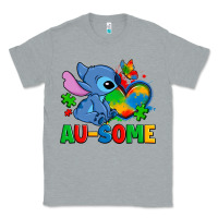 Heather Grey ausome stitch autism Classic Tee - Zillion Design Studio
