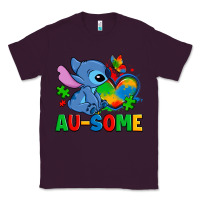 Plum ausome stitch autism Classic Tee - Zillion Design Studio