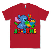 Red ausome stitch autism Classic Tee - Zillion Design Studio
