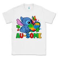 White ausome stitch autism Classic Tee - Zillion Design Studio