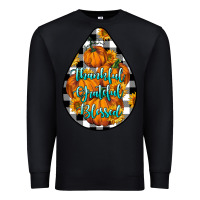 Black Thankful Grateful Blessed Premium Sweatshirt - LillyAllenDesigns