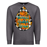 Charcoal Heather Thankful Grateful Blessed Premium Sweatshirt - LillyAllenDesigns