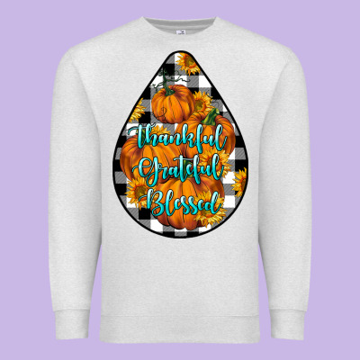 Thankful Grateful Blessed Premium Sweatshirt Designed By Lillyallendesigns