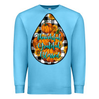 Ocean Blue Thankful Grateful Blessed Premium Sweatshirt - LillyAllenDesigns