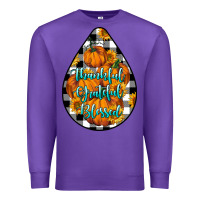 Purple Thankful Grateful Blessed Premium Sweatshirt - LillyAllenDesigns