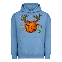 Pigment Pebble Blue Basketball Horn Christmas Urban Hoodie - BundleAndBundleShop