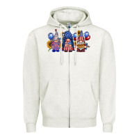 Oatmeal Heather america gnomes Zipper Hoodie - RacoonDesign