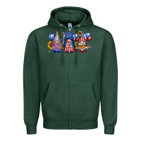 Sports Green america gnomes Zipper Hoodie - RacoonDesign