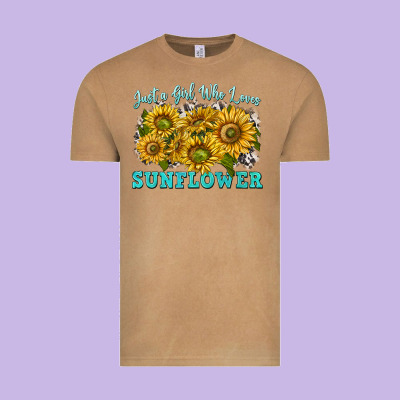 Just A Girl Who Loves Sunflower Vintage Tee Designed By Texasbilliewilder