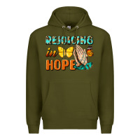 Army Green rejoicing in hope Premium Hoodie - NancyCooperArtShop
