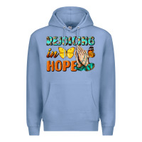 Colony Blue rejoicing in hope Premium Hoodie - NancyCooperArtShop