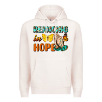 Pale Pink rejoicing in hope Premium Hoodie - NancyCooperArtShop