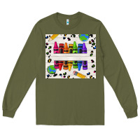 Army Green Personalized Crayons Long Sleeve Tee - texasbilliewilder