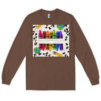 Chestnut Personalized Crayons Long Sleeve Tee - texasbilliewilder