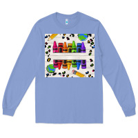 Colony Blue Personalized Crayons Long Sleeve Tee - texasbilliewilder