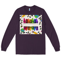 Plum Personalized Crayons Long Sleeve Tee - texasbilliewilder
