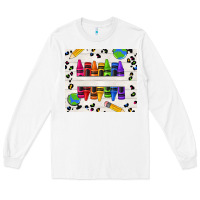 White Personalized Crayons Long Sleeve Tee - texasbilliewilder