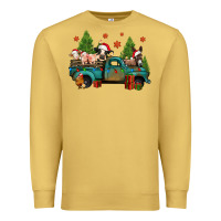 Antique Gold christmas farm animals truck Premium Sweatshirt - Jasminsmagicworld