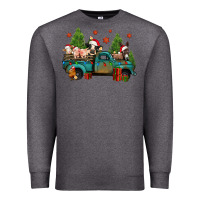Charcoal Heather christmas farm animals truck Premium Sweatshirt - Jasminsmagicworld