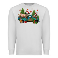 Dove Grey christmas farm animals truck Premium Sweatshirt - Jasminsmagicworld