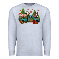 Heather Grey christmas farm animals truck Premium Sweatshirt - Jasminsmagicworld