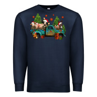 Navy christmas farm animals truck Premium Sweatshirt - Jasminsmagicworld