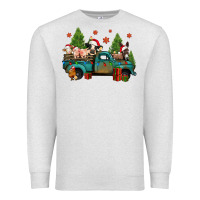 Oatmeal Heather christmas farm animals truck Premium Sweatshirt - Jasminsmagicworld