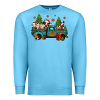 Ocean Blue christmas farm animals truck Premium Sweatshirt - Jasminsmagicworld
