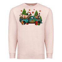 Pale Pink christmas farm animals truck Premium Sweatshirt - Jasminsmagicworld