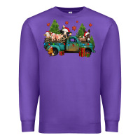 Purple christmas farm animals truck Premium Sweatshirt - Jasminsmagicworld