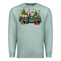 Seafoam christmas farm animals truck Premium Sweatshirt - Jasminsmagicworld