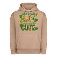 Pigment Burro Who Needs Luck When You're This Cute St. Patricks Urban Hoodie - BundleAndBundleShop