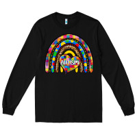 Black autism rainbow Long Sleeve Tee - Zillion Design Studio