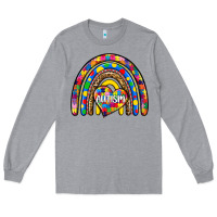 Heather Grey autism rainbow Long Sleeve Tee - Zillion Design Studio