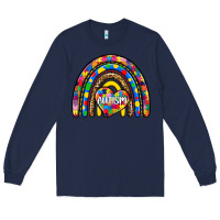 Navy autism rainbow Long Sleeve Tee - Zillion Design Studio
