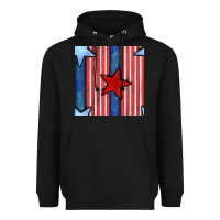 Black 4th of july stars and stripes seamless pattern Heavyweight Hoodie - BundleAndBundleShop