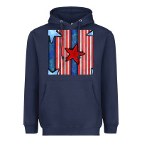 Navy 4th of july stars and stripes seamless pattern Heavyweight Hoodie - BundleAndBundleShop