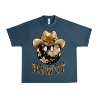 Midnight Navy howdy smiley face Urban Heavy Tee - BarkalooDesign